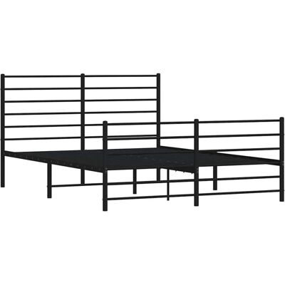 vidaXL Bettgestell mit Kopf- und Fußteil Metall Schwarz 140x190 cm 352337 vidaXL Bettgestell mit Kopf- und Fußteil Metall Schwarz 140x190 cm 352337