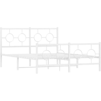 vidaXL Bettgestell Weiß 135x190cm - Mit Kopf- und Fußteil vidaXL Bettgestell Weiß 135x190cm - Mit Kopf- und Fußteil