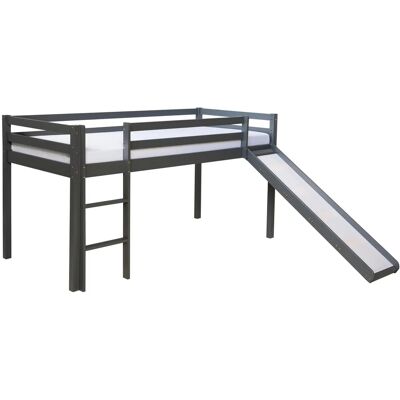 Homestyle4u Kinderbett 90x200 mit Lattenrost Matratze und Rutsche in Grau 2259 Homestyle4u Kinderbett 90x200 mit Lattenrost Matratze und Rutsche in Grau 2259