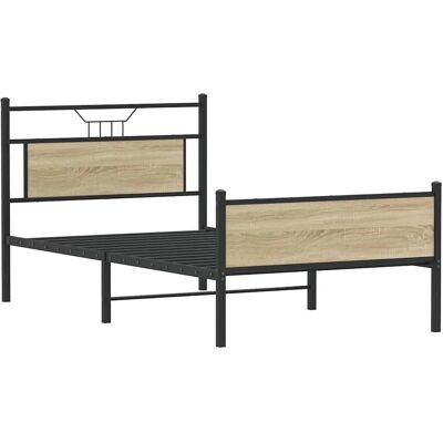 vidaXL Bettgestell ohne Matratze Sonoma-Eiche 100x190 cm Holzwerkstoff 4106974 vidaXL Bettgestell ohne Matratze Sonoma-Eiche 100x190 cm Holzwerkstoff 4106974