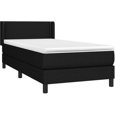 vidaXL Schwarzes Stofffederbett 100x200cm - Bett vidaXL Schwarzes Stofffederbett 100x200cm - Bett