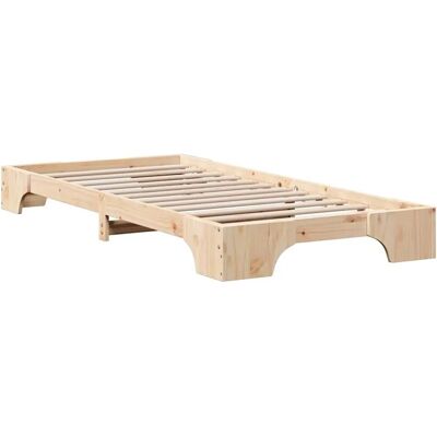 vidaXL Bettrahmen Natur 75 x 190 cm Massives Kiefernholz 872887 vidaXL Bettrahmen Natur 75 x 190 cm Massives Kiefernholz 872887