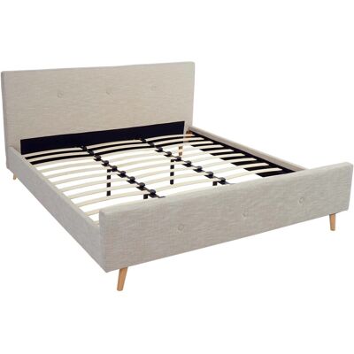 MCW Polsterbett J98 mit Lattenrost Massivholz 180x200cm Creme-Beige MCW Polsterbett J98 mit Lattenrost Massivholz 180x200cm Creme-Beige