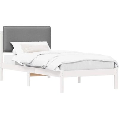 vidaXL Bettgestell mit Gepolstertem Kopfteil Hellgrau 100 x 200 cm 877863 vidaXL Bettgestell mit Gepolstertem Kopfteil Hellgrau 100 x 200 cm 877863
