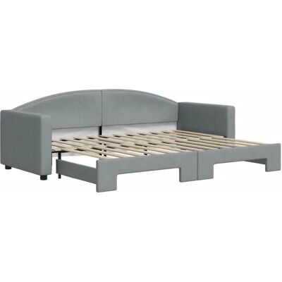 vidaXL Tagesbett Hellgrau 80x200cm mit Schublade vidaXL Tagesbett Hellgrau 80x200cm mit Schublade