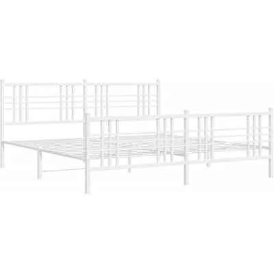 vidaXL Metallbettgestell Weiß 180x200 cm - mit Kopfteil vidaXL Metallbettgestell Weiß 180x200 cm - mit Kopfteil