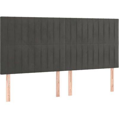 MAISONCHIC Dunkelgrauer Samtkopfteil mit LED-Lichtern - Kopfteil MAISONCHIC Dunkelgrauer Samtkopfteil mit LED-Lichtern - Kopfteil