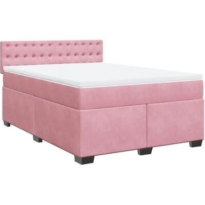 VidaXL Bett mit Samtrosa Pink 140x200cm - Bett VidaXL Bett mit Samtrosa Pink 140x200cm - Bett