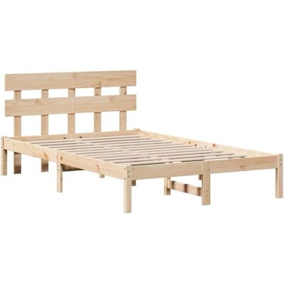 vidaXL Bettgestell mit Kopfteil Braun 120 x 190 cm Massivholz Kiefer 872167 vidaXL Bettgestell mit Kopfteil Braun 120 x 190 cm Massivholz Kiefer 872167