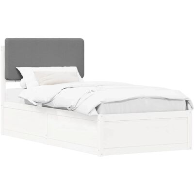 vidaXL Bettgestell mit Gepolstertem Kopfteil Hellgrau 100 x 200 cm 877653 vidaXL Bettgestell mit Gepolstertem Kopfteil Hellgrau 100 x 200 cm 877653