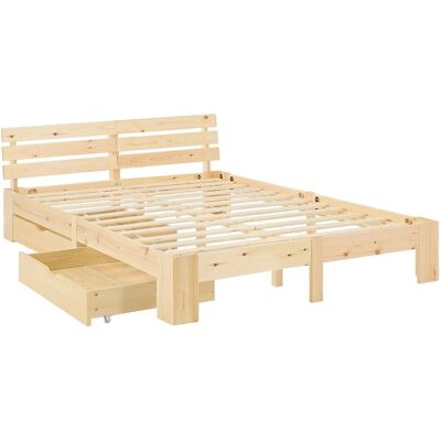 Homestyle4u Doppelbett 140x200 - Bett Homestyle4u Doppelbett 140x200 - Bett