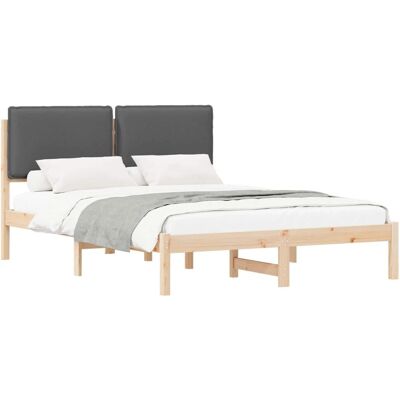 vidaXL Bettgestell mit Gepolstertem Kopfteil Dunkelgrau 120 x 190 cm 877855 vidaXL Bettgestell mit Gepolstertem Kopfteil Dunkelgrau 120 x 190 cm 877855