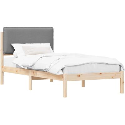 vidaXL Bettgestell mit Gepolstertem Kopfteil Hellgrau 100 x 200 cm 877859 vidaXL Bettgestell mit Gepolstertem Kopfteil Hellgrau 100 x 200 cm 877859