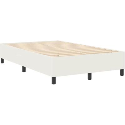 VIDAXL Cremafarbenes kleines Doppelbett - Bettgestell VIDAXL Cremafarbenes kleines Doppelbett - Bettgestell