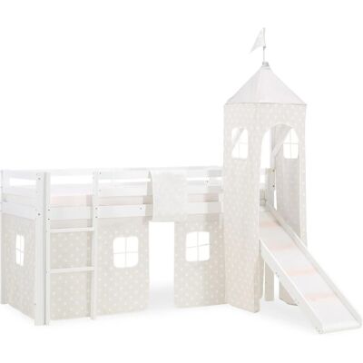 Homestyle4u Hochbett 90x200 Weiß mit Lattenrost und Rutsche Turm 2768 Homestyle4u Hochbett 90x200 Weiß mit Lattenrost und Rutsche Turm 2768