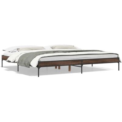 vidaXL Bettgestell Braun Eichen-Optik - 200x200 cm - Bett Typ vidaXL Bettgestell Braun Eichen-Optik - 200x200 cm - Bett Typ