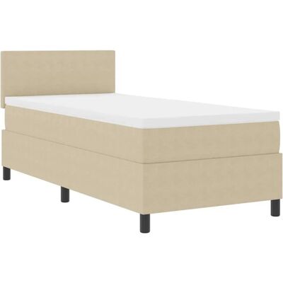 vidaXL Boxspringbett Hellgrau und Weiß 203 x 80 x 88 cm Cordstoff 3337490 vidaXL Boxspringbett Hellgrau und Weiß 203 x 80 x 88 cm Cordstoff 3337490