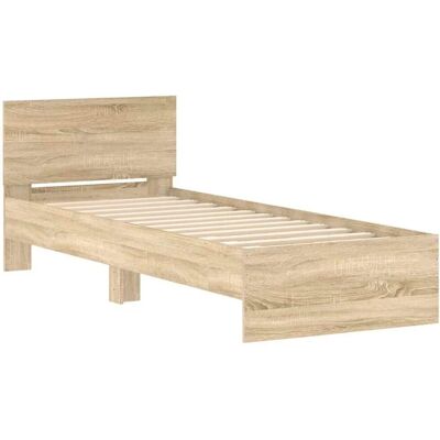 vidaXL Bettgestell ohne Matratze mit Kopfteil Sonoma-Eiche 90x190 cm 838654 vidaXL Bettgestell ohne Matratze mit Kopfteil Sonoma-Eiche 90x190 cm 838654