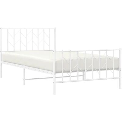 vidaXL Metallbettgestell Weiß 107x203 cm - Bettgestell vidaXL Metallbettgestell Weiß 107x203 cm - Bettgestell