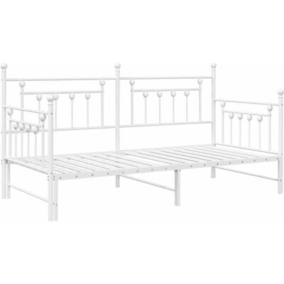 Vidaxl Weißes Metall-Schubladenbett - Bett Vidaxl Weißes Metall-Schubladenbett - Bett