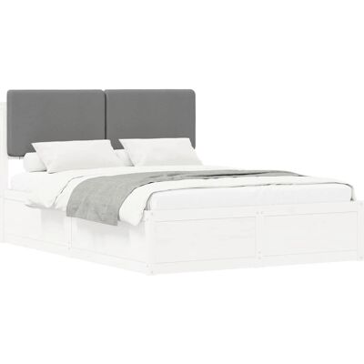 vidaXL Bettgestell mit Gepolstertem Kopfteil Hellgrau 135 x 190 cm 3398173 vidaXL Bettgestell mit Gepolstertem Kopfteil Hellgrau 135 x 190 cm 3398173
