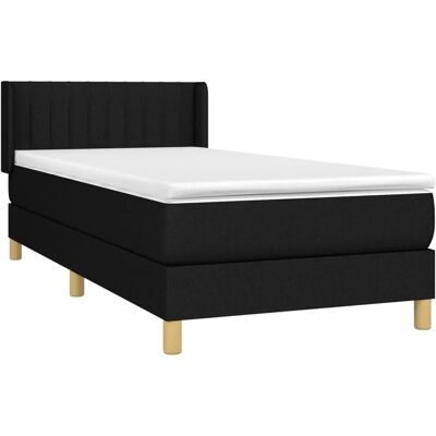 vidaXL Bett mit Matratze und Kopfteil - 100x200 cm - Schwarz vidaXL Bett mit Matratze und Kopfteil - 100x200 cm - Schwarz