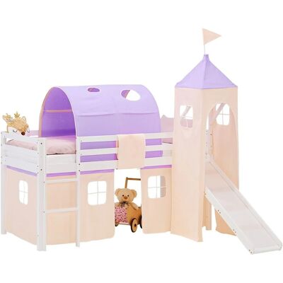 Homestyle4u Kinder Hochbett 90x200 Rutsche Kinderbett mit Matratze Homestyle4u Kinder Hochbett 90x200 Rutsche Kinderbett mit Matratze