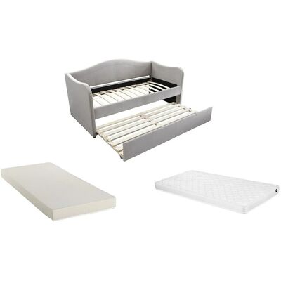 Vente-unique Sofabett Mathilde Hellgrau 203 cm Vente-unique Sofabett Mathilde Hellgrau 203 cm