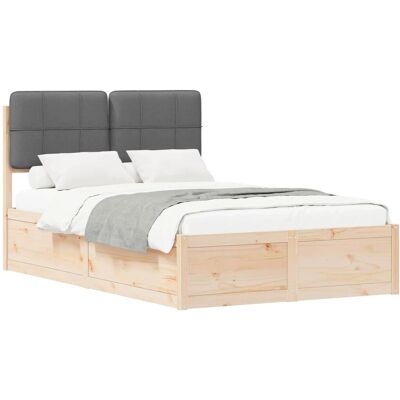 vidaXL Bettgestell mit Gepolstertem Kopfteil Dunkelgrau 120 x 190 cm 3405543 vidaXL Bettgestell mit Gepolstertem Kopfteil Dunkelgrau 120 x 190 cm 3405543