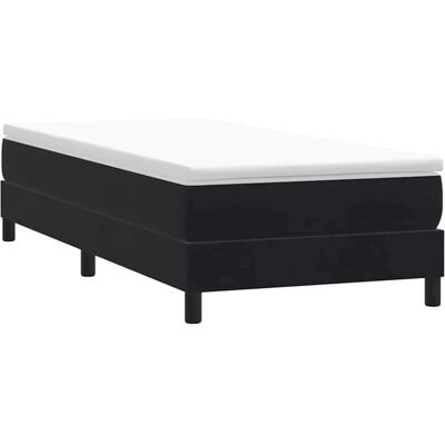 vidaXL Boxspringbett - 80x220 cm, Samt, Schwarz - Boxspring Bed vidaXL Boxspringbett - 80x220 cm, Samt, Schwarz - Boxspring Bed