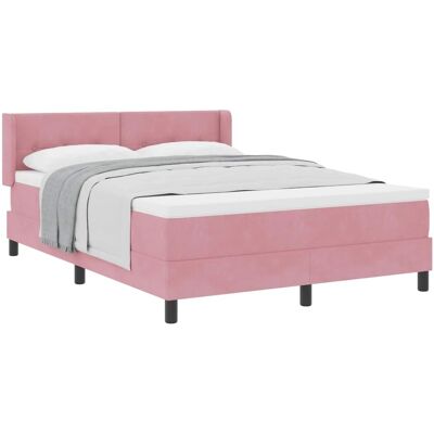 vidaXL Boxspringbett mit Matratze mit Kopfteil Rosa 200 x 160 cm Samt 3341479 vidaXL Boxspringbett mit Matratze mit Kopfteil Rosa 200 x 160 cm Samt 3341479