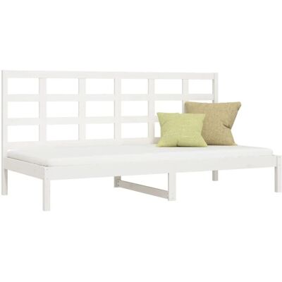 vidaXL Weißes Kiefernholz Schlafsofa mit Stauraum vidaXL Weißes Kiefernholz Schlafsofa mit Stauraum