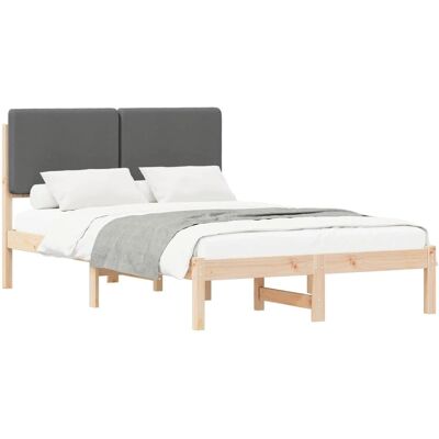 vidaXL Bettgestell mit Gepolstertem Kopfteil Dunkelgrau 135 x 190 cm 877920 vidaXL Bettgestell mit Gepolstertem Kopfteil Dunkelgrau 135 x 190 cm 877920