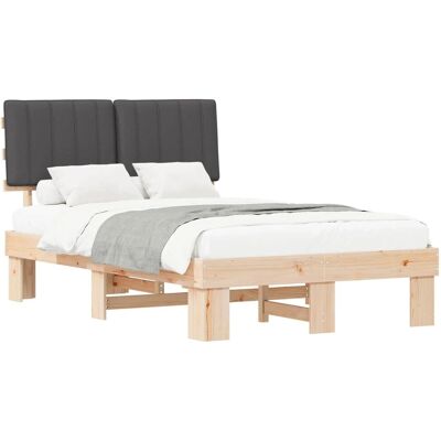 vidaXL Bettgestell mit Gepolstertem Kopfteil Dunkelgrau 120 x 190 cm 877505 vidaXL Bettgestell mit Gepolstertem Kopfteil Dunkelgrau 120 x 190 cm 877505