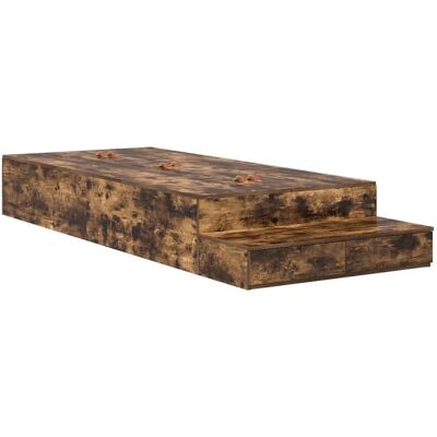Vidaxl - Storage Bed Frame - Rauch Eiche - 90x200 cm - Bett Vidaxl - Storage Bed Frame - Rauch Eiche - 90x200 cm - Bett