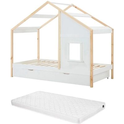 Vente-unique Hausbett Rinelya Weiß 196 cm Vente-unique Hausbett Rinelya Weiß 196 cm