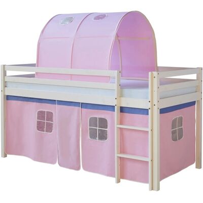 Homestyle4u Lit Superposé 90x200 Mezzanine Lattes Tunnel Rose - 90x200 - Rosa - Massives Kiefernholz - Etagenbett Homestyle4u Lit Superposé 90x200 Mezzanine Lattes Tunnel Rose - 90x200 - Rosa - Massives Kiefernholz - Etagenbett