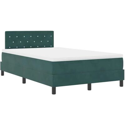 vidaXL Boxspringbett mit Matratze Dunkelgrün 120 x 200 cm Stoff 3339101 vidaXL Boxspringbett mit Matratze Dunkelgrün 120 x 200 cm Stoff 3339101