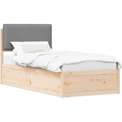 vidaXL Bettgestell mit Gepolstertem Kopfteil Hellgrau 100 x 200 cm 877579 vidaXL Bettgestell mit Gepolstertem Kopfteil Hellgrau 100 x 200 cm 877579