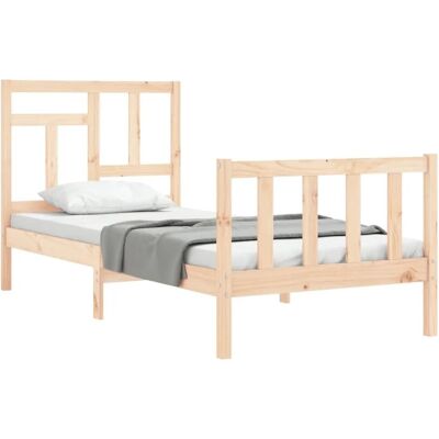 vidaXL Bettgestell 90x200 cm Massives Kiefernholz mit Kopfteil - Bettart vidaXL Bettgestell 90x200 cm Massives Kiefernholz mit Kopfteil - Bettart