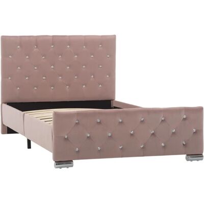 VIDAXL Samtbettrahmen mit Diamantdekoration - Rosa - Bett VIDAXL Samtbettrahmen mit Diamantdekoration - Rosa - Bett