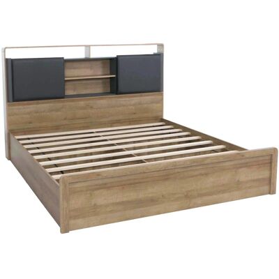 MCW King Size Bett P43 mit Lattenrost MDF 180x200cm Rivera-Eiche-Optik Dunkelgrau MCW King Size Bett P43 mit Lattenrost MDF 180x200cm Rivera-Eiche-Optik Dunkelgrau