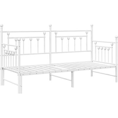 VidaXL Weißes Metall Daybed mit Trundle - Daybed mit Stauraum VidaXL Weißes Metall Daybed mit Trundle - Daybed mit Stauraum