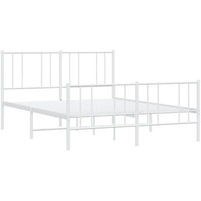 vidaXL Metallbett mit Kopfteil - Betttyp: Rahmen, Farbe: Weiß, Größe: 140x200 cm vidaXL Metallbett mit Kopfteil - Betttyp: Rahmen, Farbe: Weiß, Größe: 140x200 cm