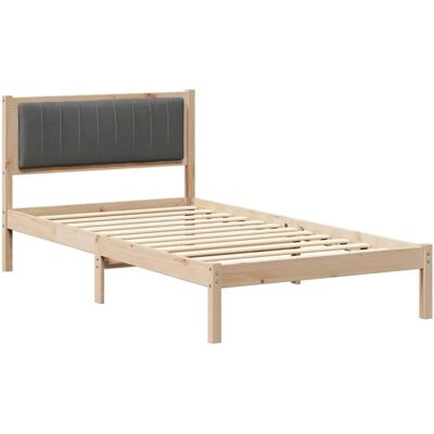 vidaXL Bettgestell mit Gepolstertem Kopfteil Dunkelgrau 100 x 200 cm 878280 vidaXL Bettgestell mit Gepolstertem Kopfteil Dunkelgrau 100 x 200 cm 878280