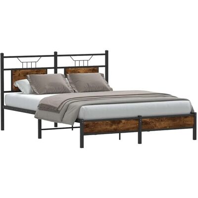 vidaXL Bettgestell Ohne Matratze Räuchereiche 137x190 cm Holzwerkstoff 4106889 vidaXL Bettgestell Ohne Matratze Räuchereiche 137x190 cm Holzwerkstoff 4106889