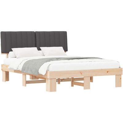vidaXL Bettgestell mit Gepolstertem Kopfteil Dunkelgrau 150 x 200 cm 877480 vidaXL Bettgestell mit Gepolstertem Kopfteil Dunkelgrau 150 x 200 cm 877480