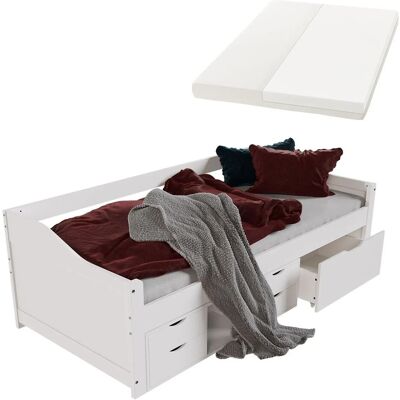 Juskys Kinder Funktionsbett Nalu 90x200 cm mit Matratze Juskys Kinder Funktionsbett Nalu 90x200 cm mit Matratze