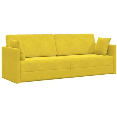 vidaXL Boden-Sofa-Bett 200cm Gelb Samt 4106731 vidaXL Boden-Sofa-Bett 200cm Gelb Samt 4106731
