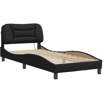 vidaXL Bettgestell mit LED Ohne Matratze Schwarz 90x190 cm 3213899 vidaXL Bettgestell mit LED Ohne Matratze Schwarz 90x190 cm 3213899